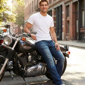 Guess Premium Jeans Mens Size 38 X 33 Denim Outlaw Regular Straight Biker